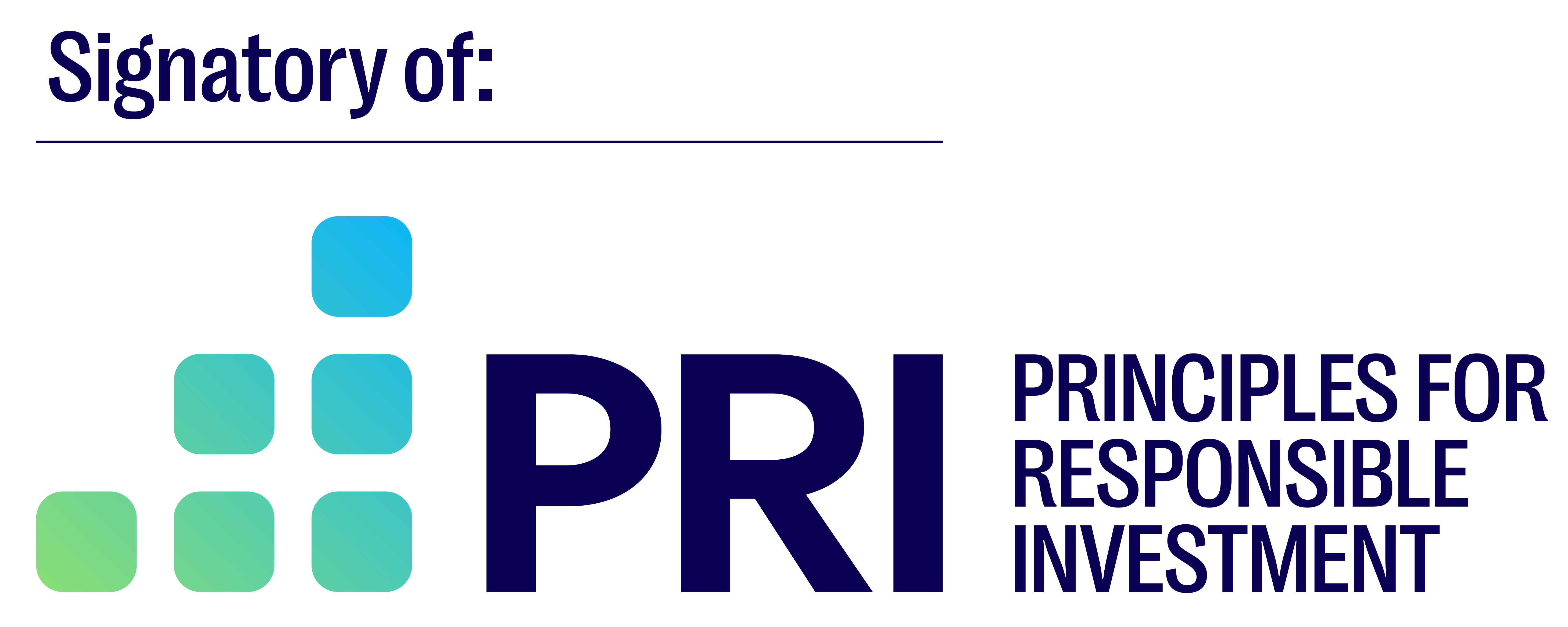 Signatory of PRI — Principles for Responsible Investment